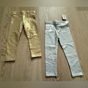 Toddler Girl Metallic Leggings - Bundle of 2